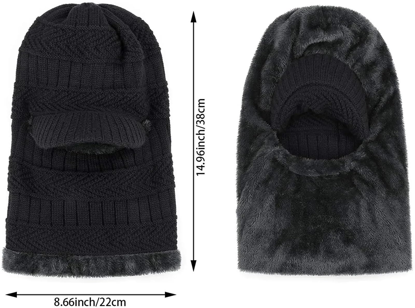 Pasamontañas 2 uds pasamontañas sombrero de invierno for hombres Skullies gorros sombreros gorros de invierno for hombres mujeres bufanda gorro pasamontañas máscara capó sombrero de punto for mujeres