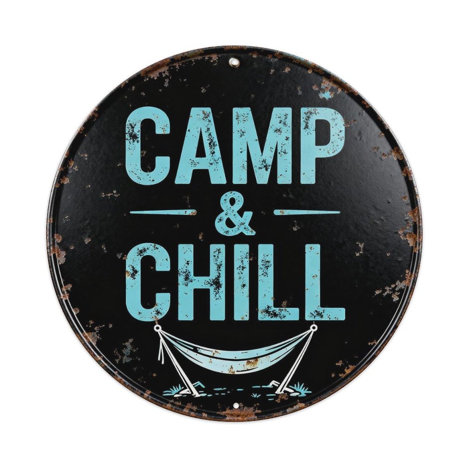Camp & Chill Metal Tin Sign Plaque