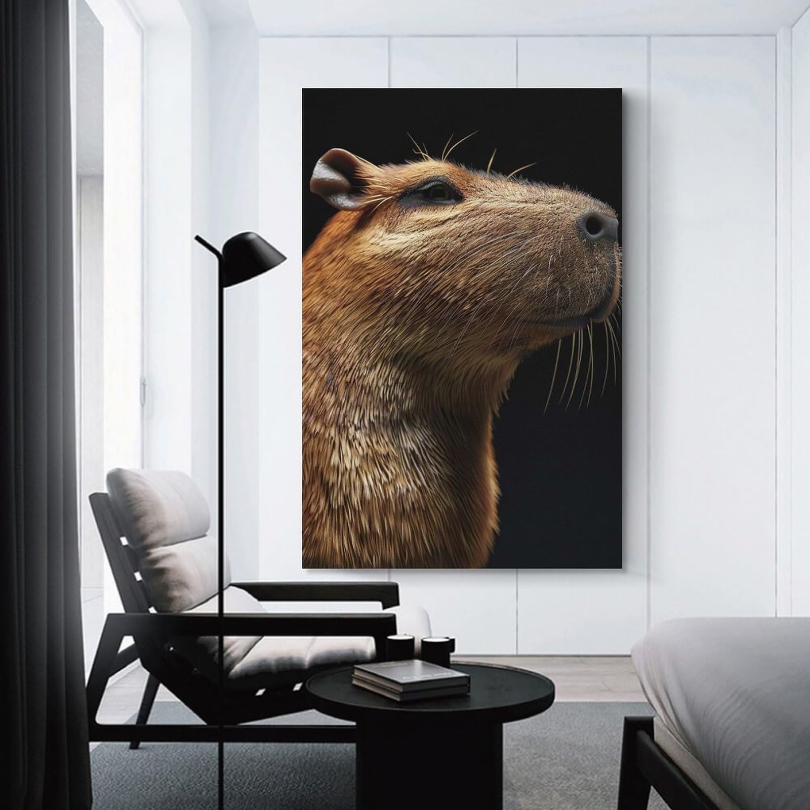 Junmoney Capybara Room Decor Wall Art, 24x36inch(60x90cm), for Feature Walls in Flats Or Modern Rooms, Wall Decor Suited to Curated Displays