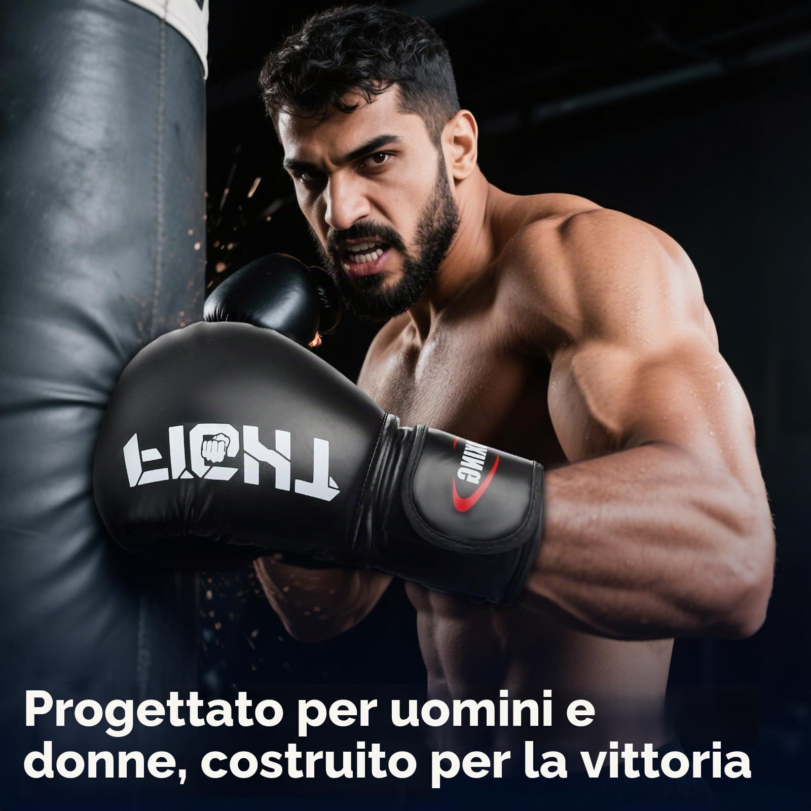 Guantoni da Boxe in Pelle, Guantoni da Boxe Muay Thai e Allenamento, Guanti Da Boxe da Allenamento, Muay Thai, MMA, Arti Marziali, Sacchi Pugilato