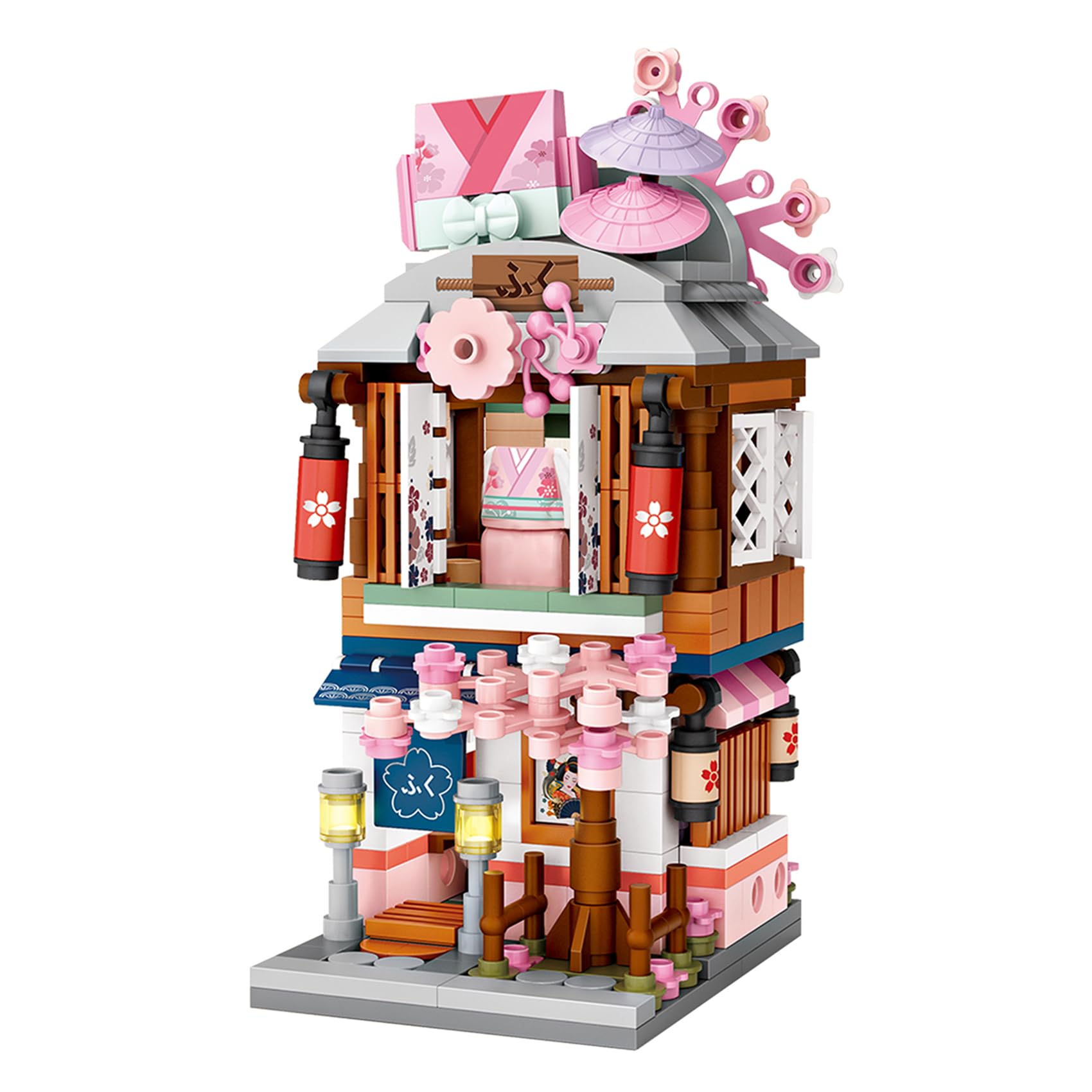 Oichy Building Blocks Set Street View City Mini Building Blocks MOC Creative STEM Toys Japanese House Model Simulation Mini Bricks Sets Construction Toy for Home Decoration and Gift (Mini Kimono Shop) — image 1