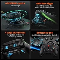 Vista 5 de BIGBIG WON Wireless Switch Controllers for Nintendo SwitchPC WindowsAndroidIOS, Bluetooth Wired PC Game Controller With 6-Axis