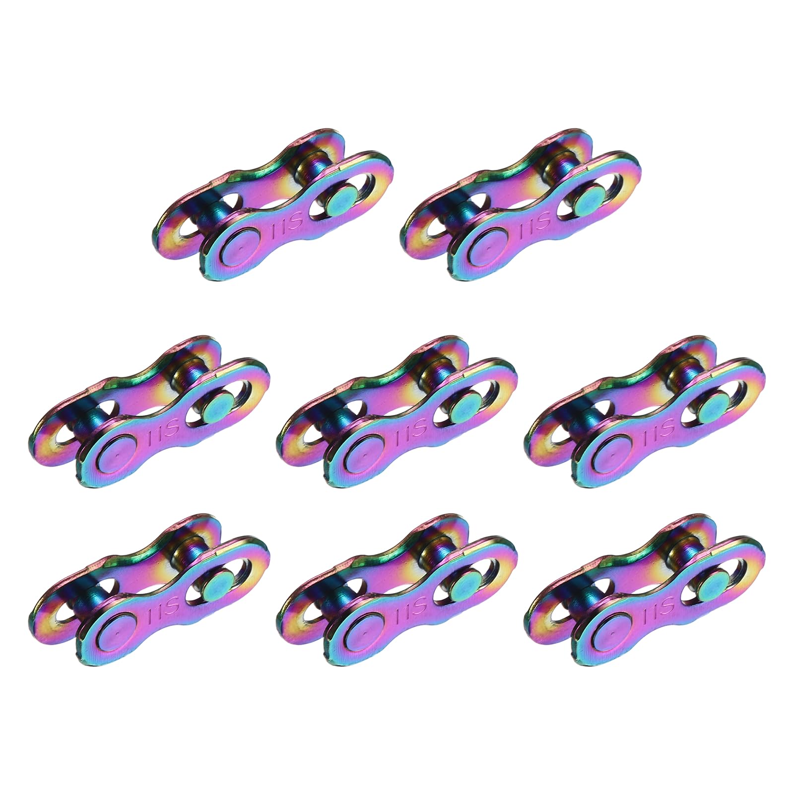 YELARXI Bicycle Missing Link, 11 Speed Reusable Bike Chain Master Quick Link Bicycle Chain Replacement Kit Coupling 8Pairs & Colorful - Fitting For(Mountain/Road/Racing Bikes)