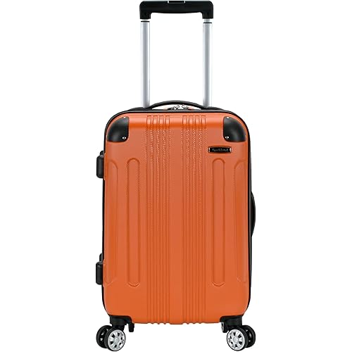 Rockland London Hardside Expandable Luggage with Spinner Wheels, Orange, Carry-On 20-Inch