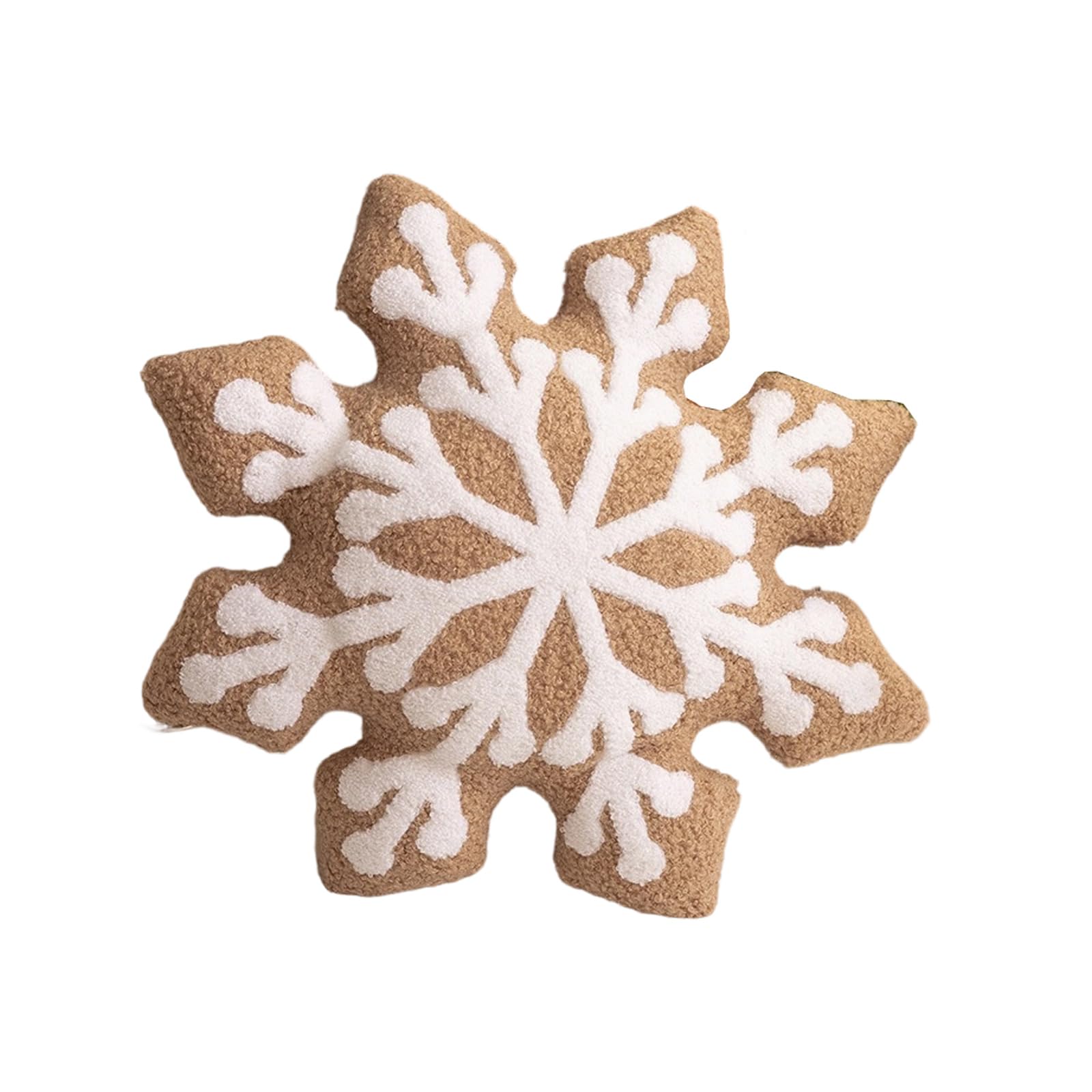 Jazuaiao Snowflake Throw Pillow Fuzzy Bed Cushion Festive Home Decoration for Sofa Decor Holiday Decorative Cushion