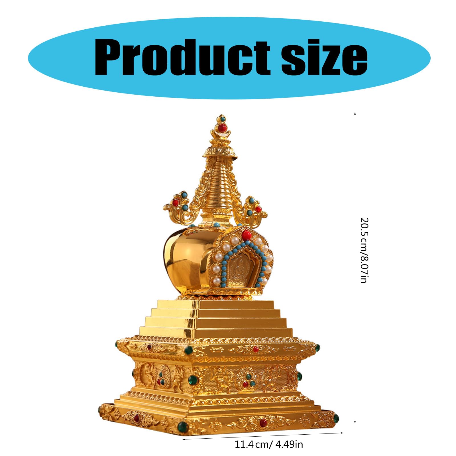 Kulturelle tibetische Stupa mit Perlenreliquien für EIN