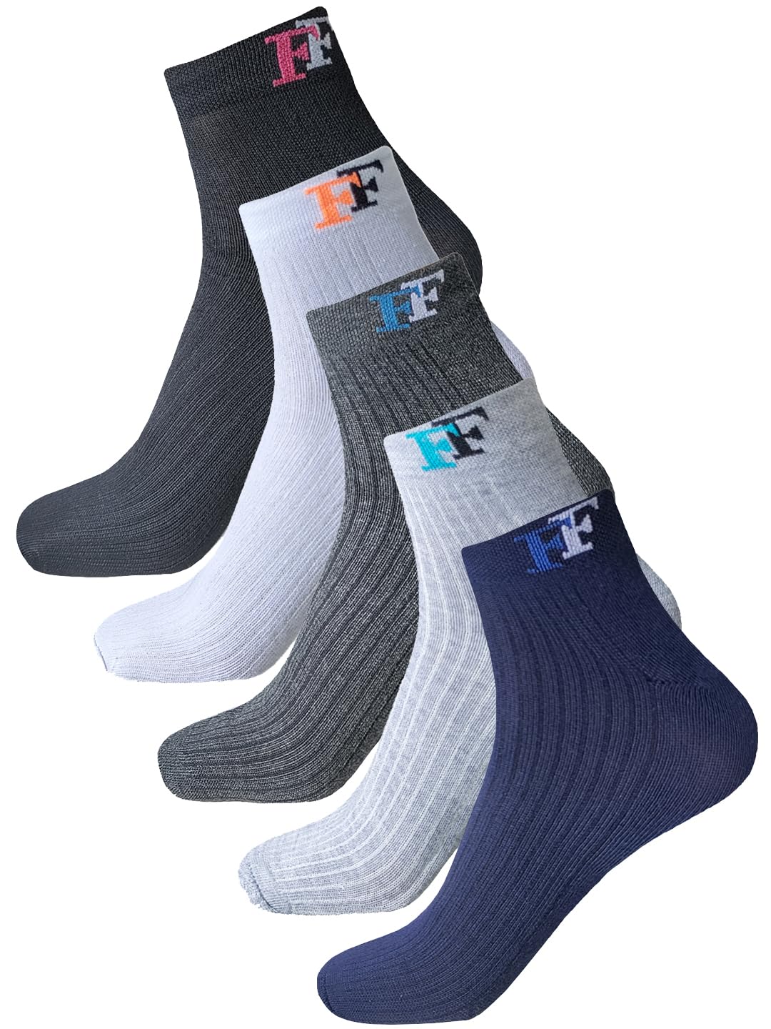 FIMS Fashion Cotton Men & Women Crew Length Athletic Ankle Running Socks for Sports, Cycling, Everyday Use Combo Multicolor-image-38