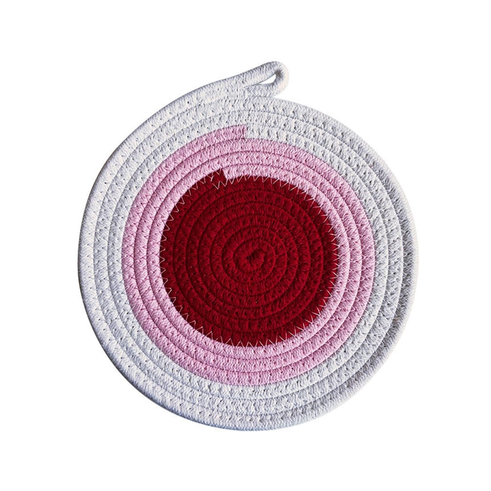 Beydodo Set de Table Lavable Lot de 10, Set de Table Anti Tache en Coton 30 cm Diamètre, Napperon Cuisine Ronde Tressé Tricolore