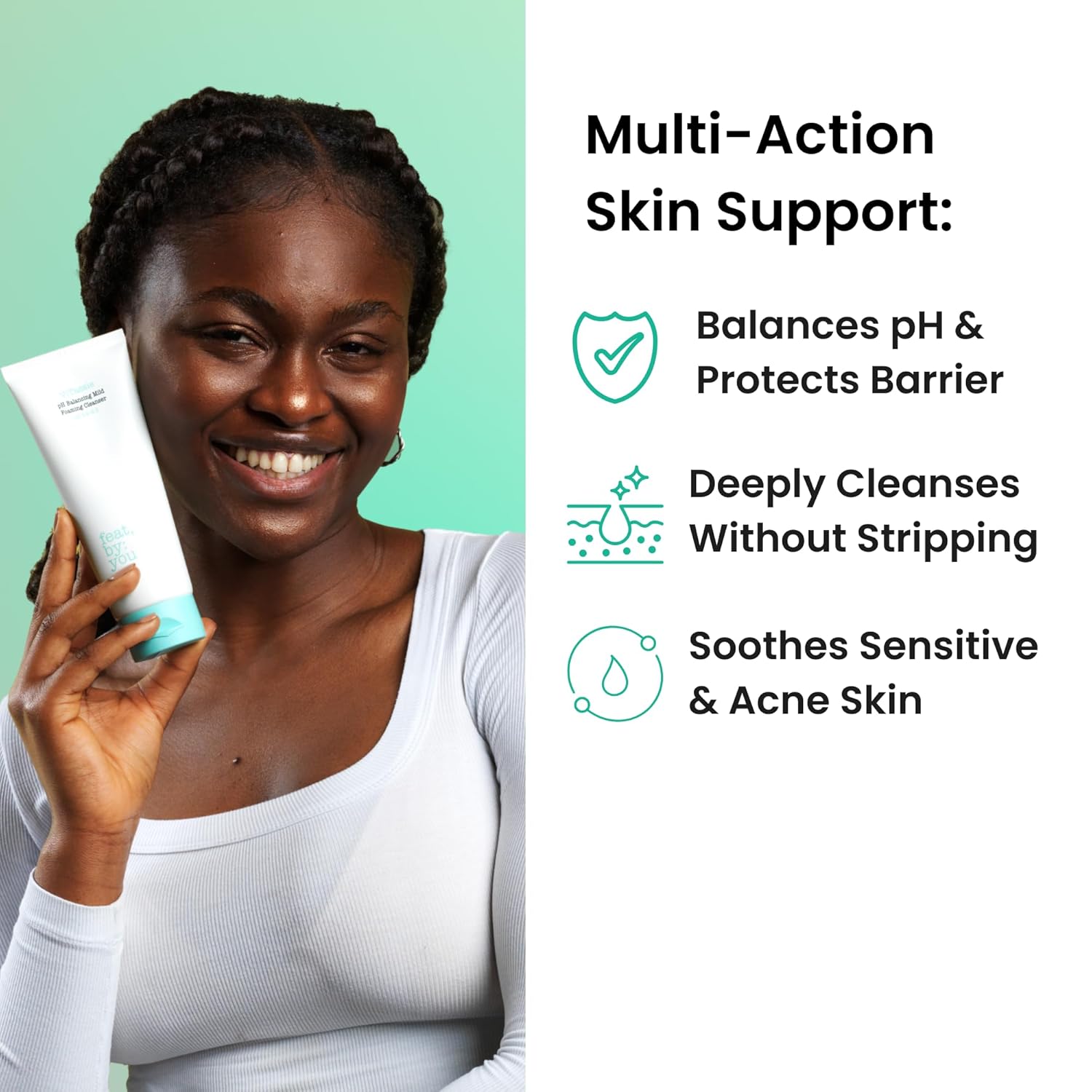 PH Balancing Mild Foaming Cleanser - (5.07 fl.oz) Hydrating Face Wash with VItamin C, Facial Cleanser for Sensitive Skin, Pore Deep Daily Cleansing Foam, Korean Skin Care - Image 4