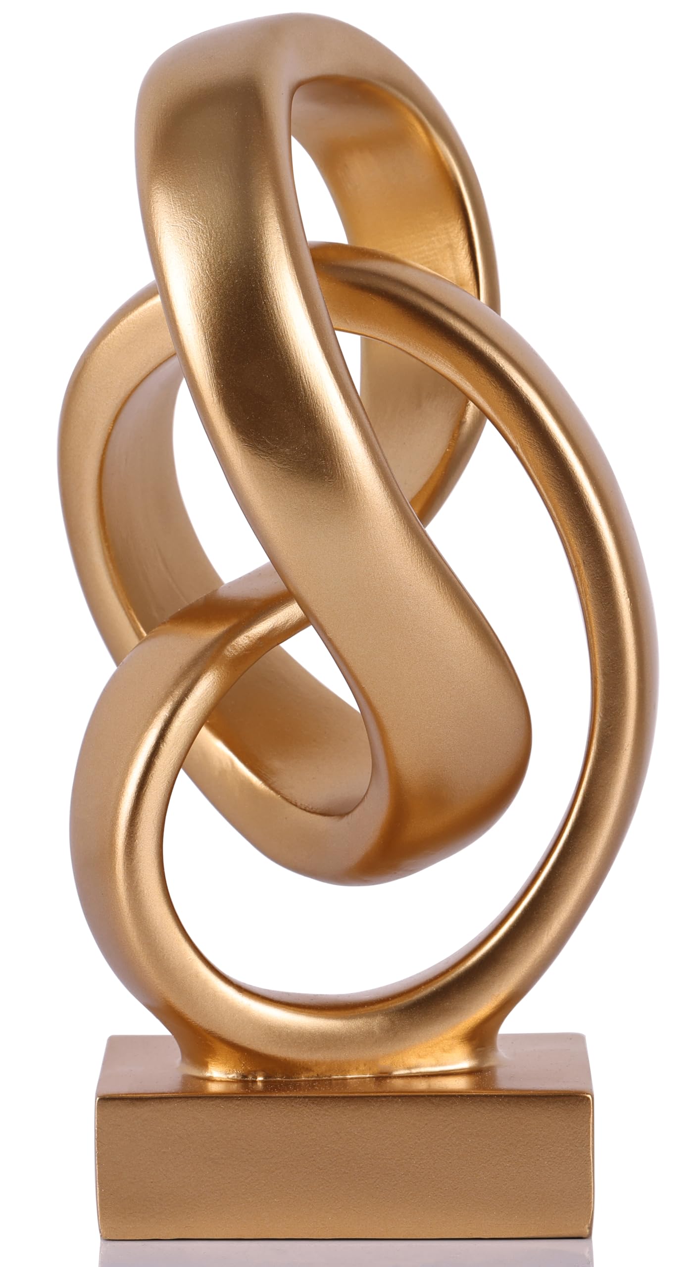 Modern Abstract Knot Sculpture, Artistic Mobius Inspired Resin Decor, Elegant Home and Office Decor, Perfect for Shelves, Desktops, and Mantles, Ideal Gift for Birthdays, Housewarmings (Gold) — image 1