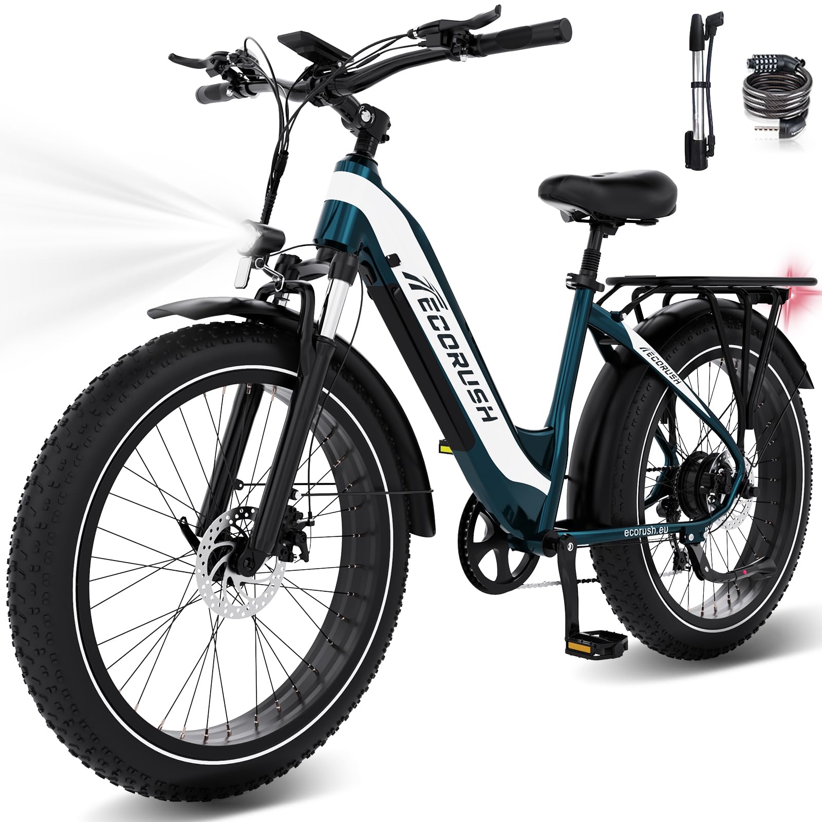 E Bike, Elektrofahrrad 48V 20Ah, 25 km/h Pedelec, 80–150 km Reichweite, E-Mountainbike mit LCD-Display, APP &amp; NFC, Elektrisches Fahrrad für Damen und Herren