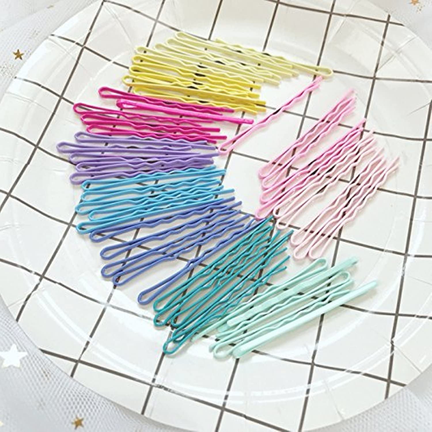 Snowpearl Metal Bob Pins, Rust-Resistant Straight Bobby Pins set, Regular Size, Metallic Barrettes Hair Clips in English Colors For Women's & Girls - (30 Pieces), Multi Color
