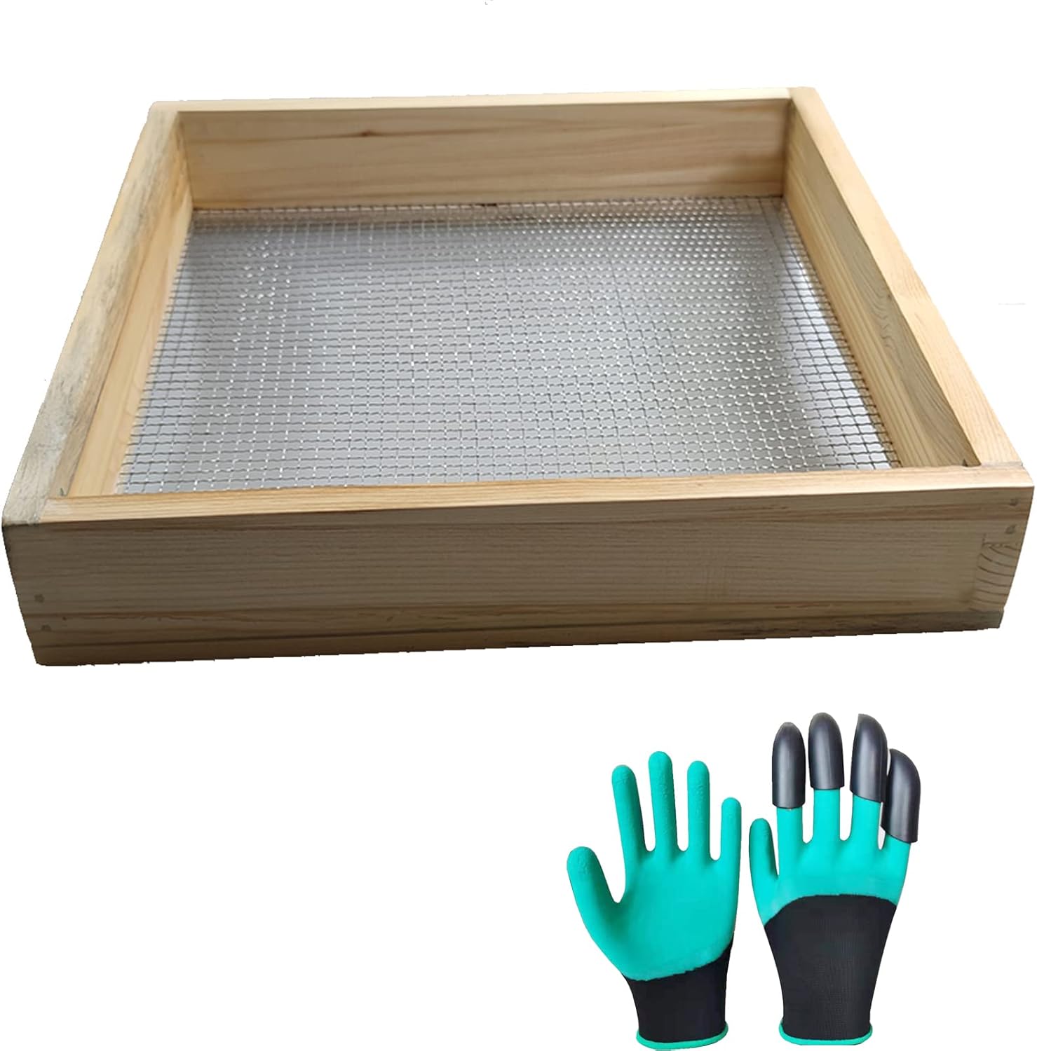 Soil Sifter for Garden, MultiPurpose Soil Screen Wood Dirt Sifter Hand