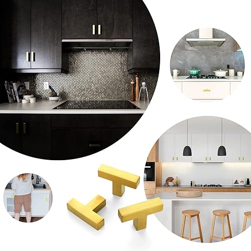 Vista 28 de Ravinte Paquete de 3 pomos cuadrados negros para gabinete, tiradores cuadrados de 2 pulgadas, color negro mate, manijas de gabinete de cocina de un