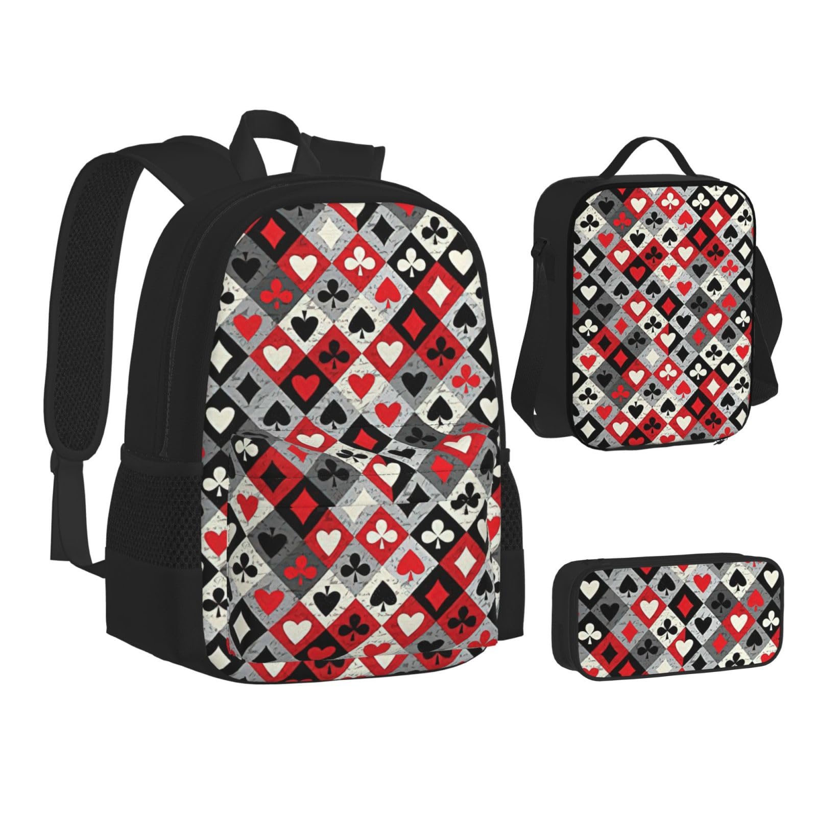 Zaino, borsa portapranzo, astuccio, set da 3 pezzi, per lavoro e