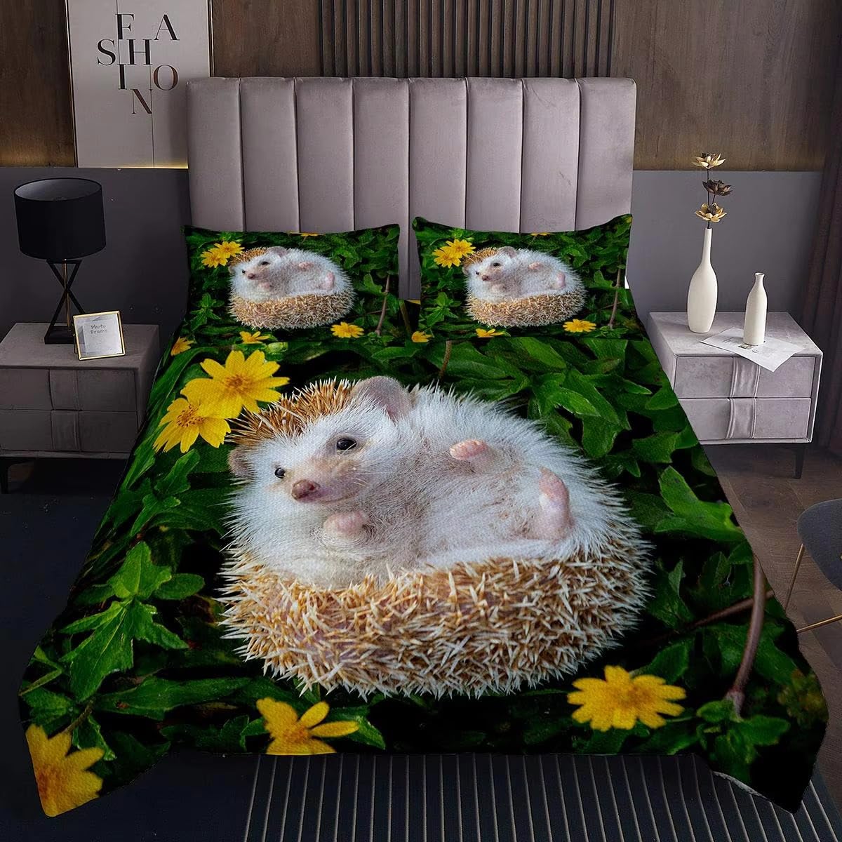 Ndxrwdzr Hedgehog Double Duvet Cover Set Duvet Cover With Zipper Closure Bedding For Aldults Kids Soft Hypoallergenic Microfiber Quilt Cover 200X200 Cm + 2 Pillowcases 50X75 Cm