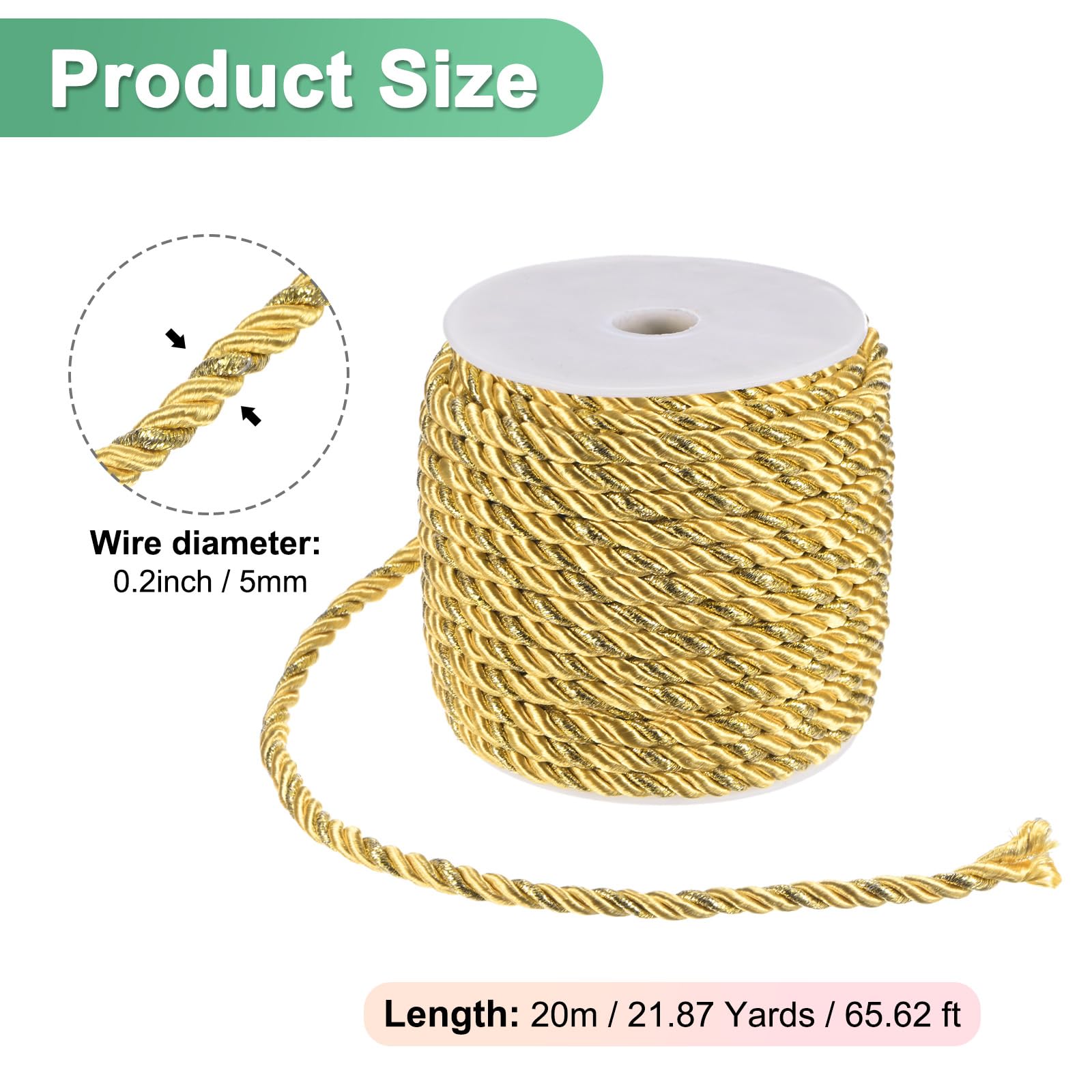 M METERXITY 22 Yards Twisted Rope Trim - Image 3