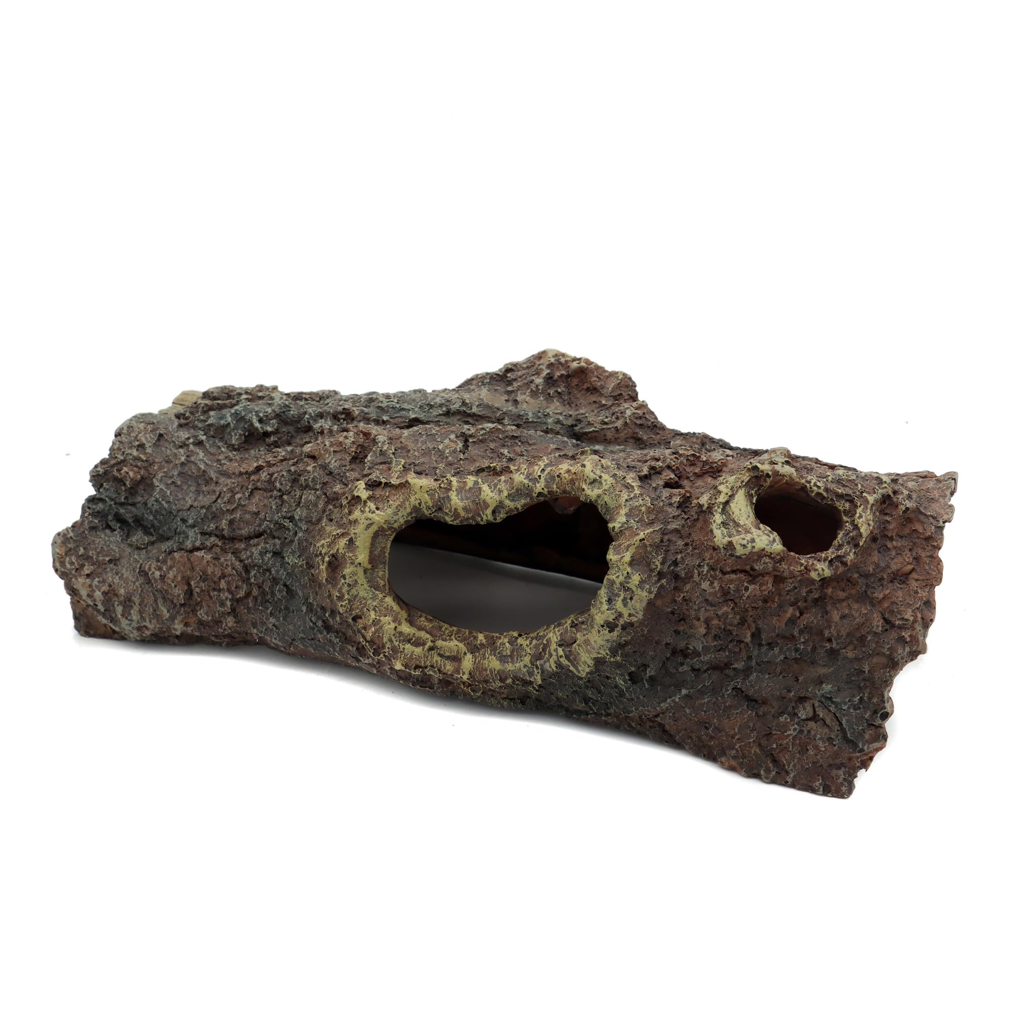 JIHAQUA Decorazione per terrario in resina per acquario, lucertola, serpente o rettile, lucertola, ragno e caverna per pesci d'acquario (corteccia media C)