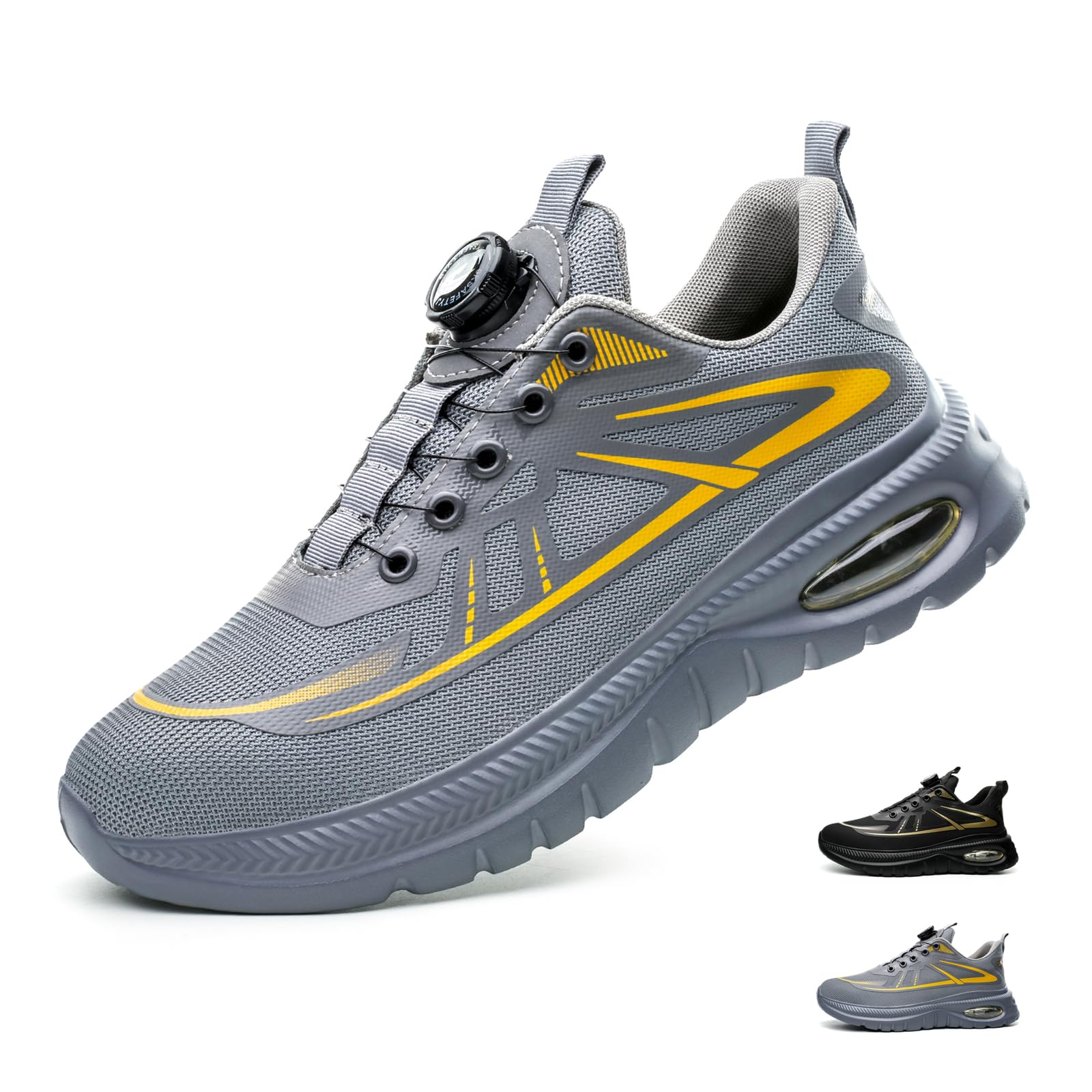 GemChve Sicherheitsschuhe Herren Damen Arbeitsschuhe Berufsschuhe Stahlkappenschuhe Leicht Arbeits Safety Shoes for Men 37-46EU