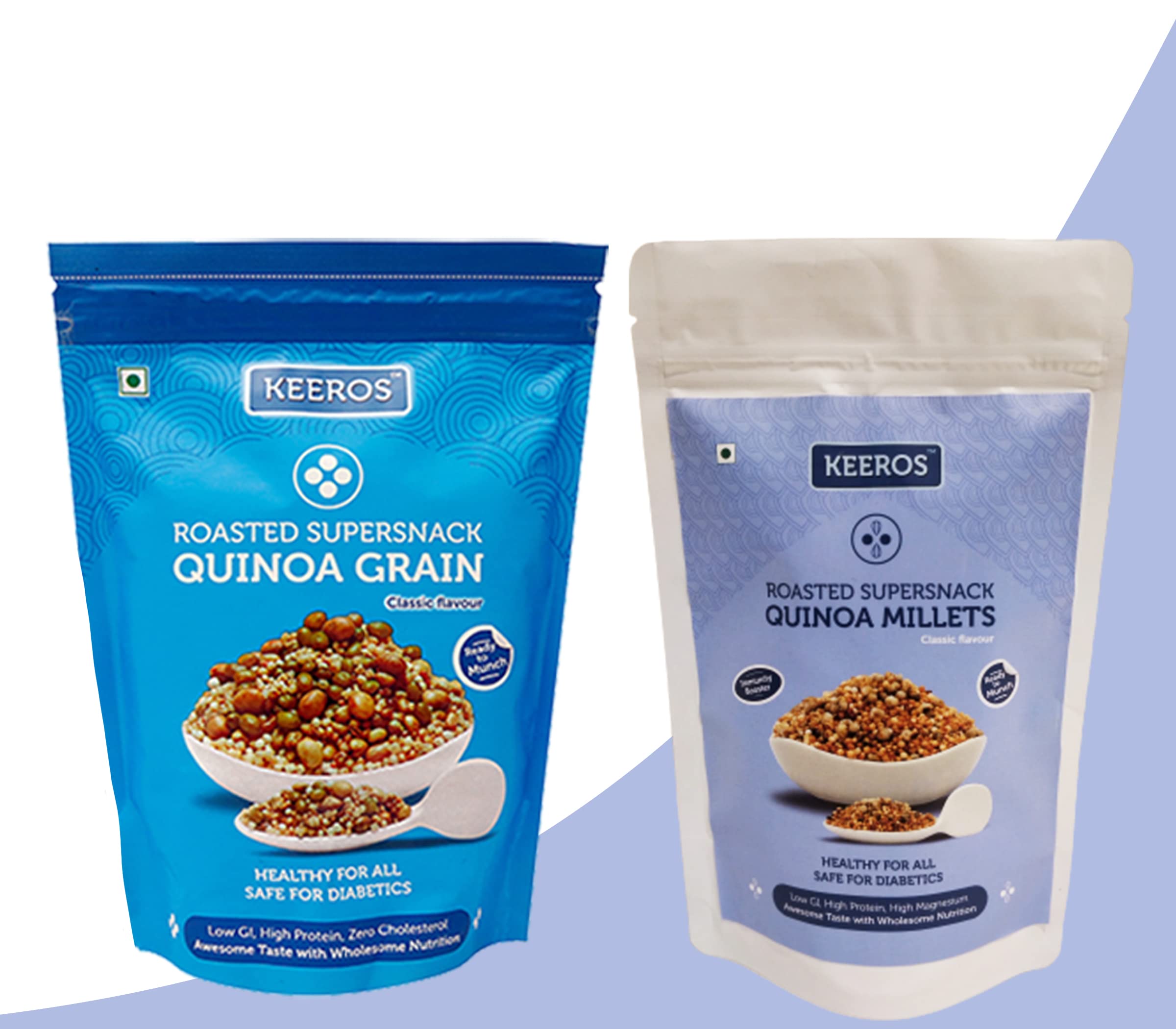 Keeros Healthy & Diabetic Friendly Namkeen & Snacks Combo - Quinoa Grain Roasted & Quinoa Millets | Low GI, High Protein & Nutritious Supernacks | Pack of (250g + 100g) (B09W9Z77TY) Amazon Price History, Amazon Price Tracker