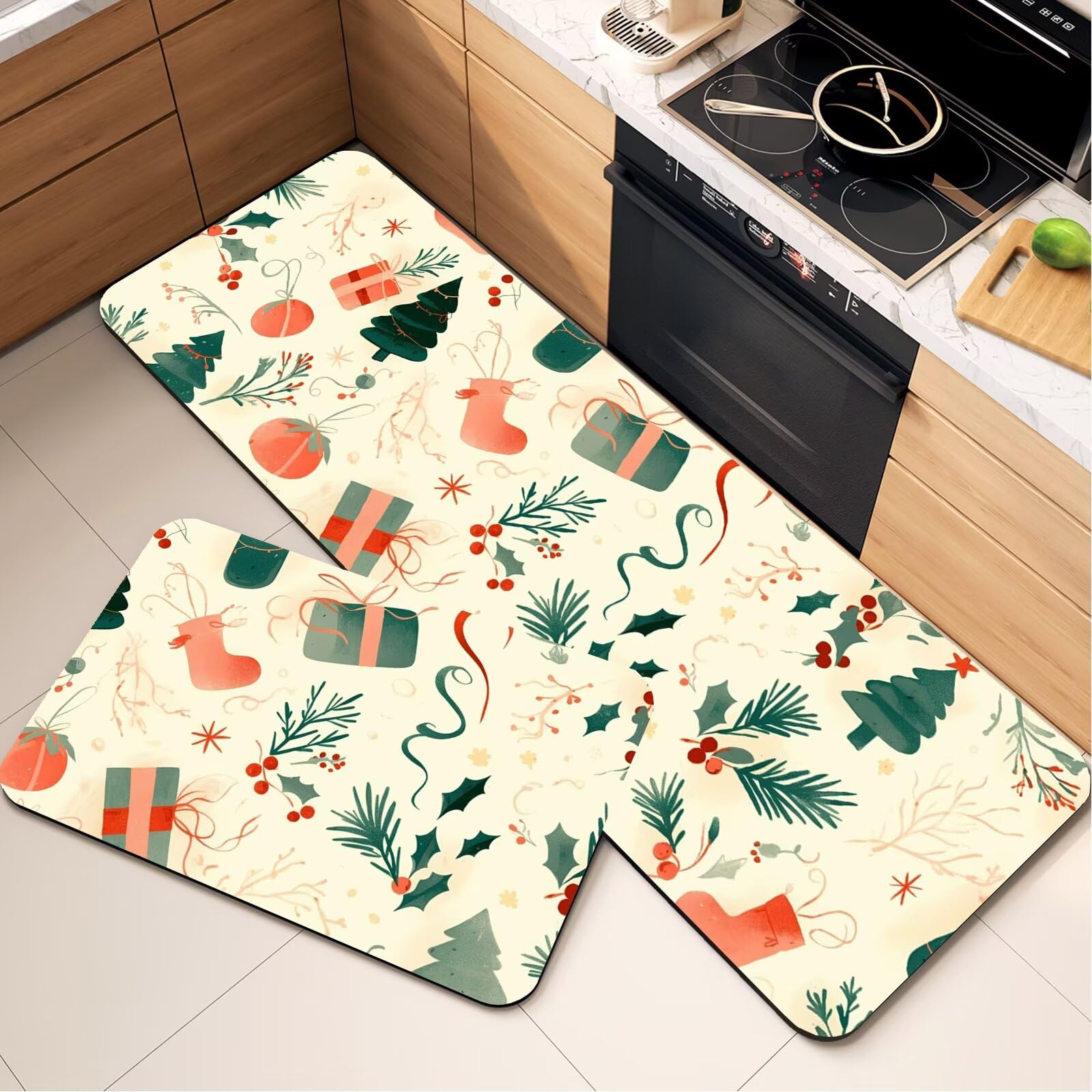 Alfombrilla de cocina lavable juego de 2 alfombras absorbentes para evitar caídas y humedades