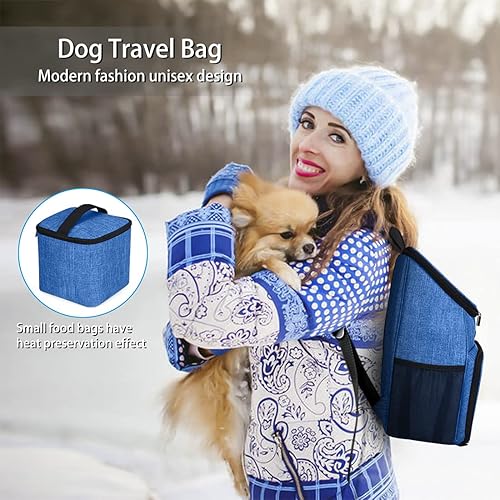 Miniatura 7 de BAGLHER Bolsa de viaje para perros, mochila aprobada por aerolíneas, mochila de viaje para perros con 2 cuencos plegables de silicona y 2 cestas de