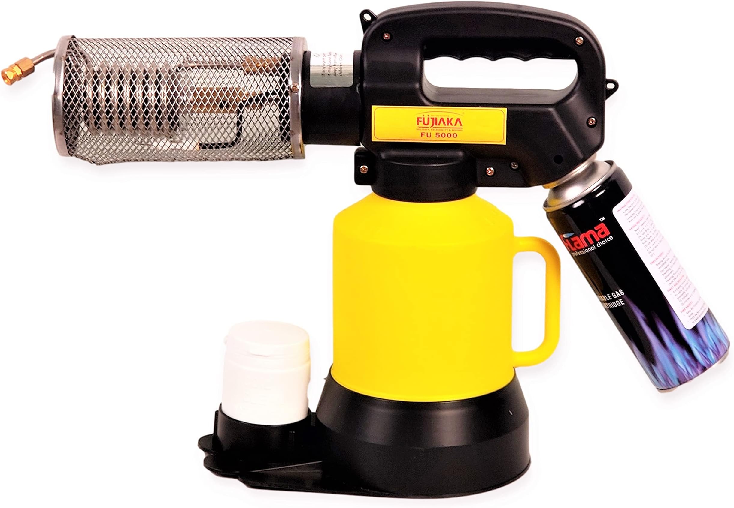 Fujiaka FU-5000 Portable Thermal Fogger-2 Litre, with 2 PCS Butane Gas Cans (Yellow and Black)- Pack of 1