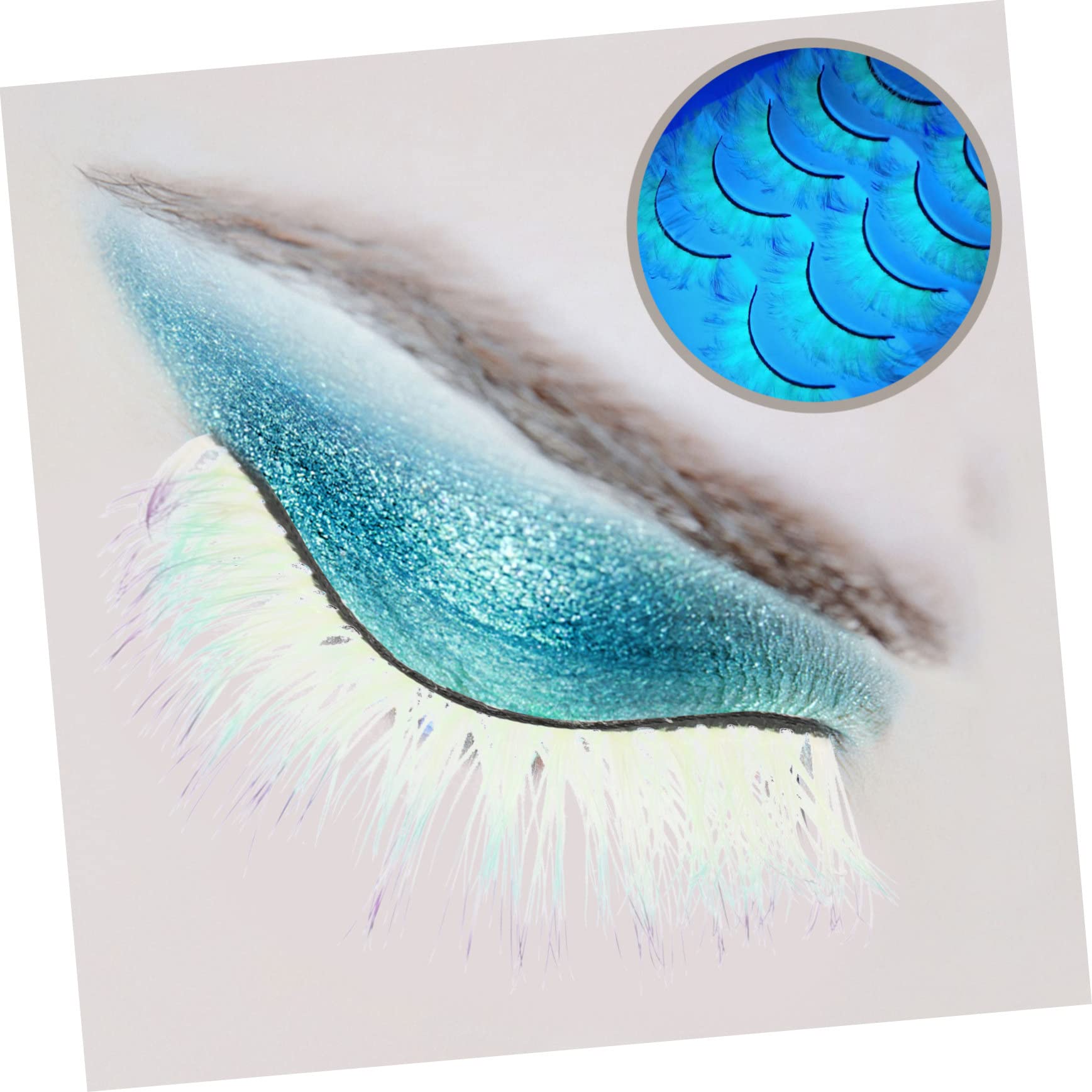 Baluue 20paia Ciglia Finte Fluo Per Donne Extension Di Ciglia Colorate e Leggere Per Makeup e Occasioni Speciali