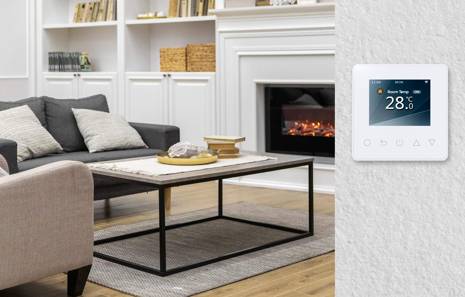 WLAN-Thermostat ThermoLife ET81W mit Farbdisplay - Weiss - Digitales Raumthermostat programmierbar mit Internem Temperatursensor und Bodenfühler - Heizungssteuerung für Fußbodenheizung. 16A