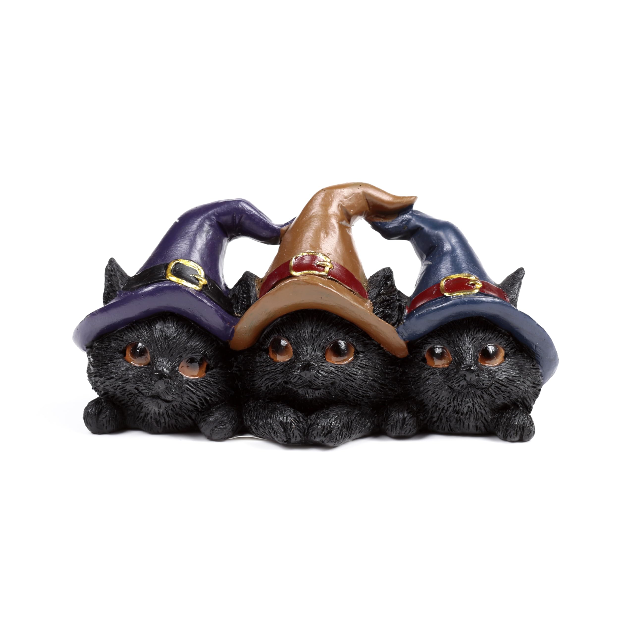 Puckator Witches Black Cat Trio in Witches Hats, Ornaments For The Living Room Home, Gothic Witch Gifts