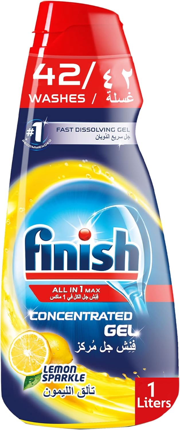 Finish Lemon Sparkle All In One Max Dishwasher Concentrated Gel, Shine