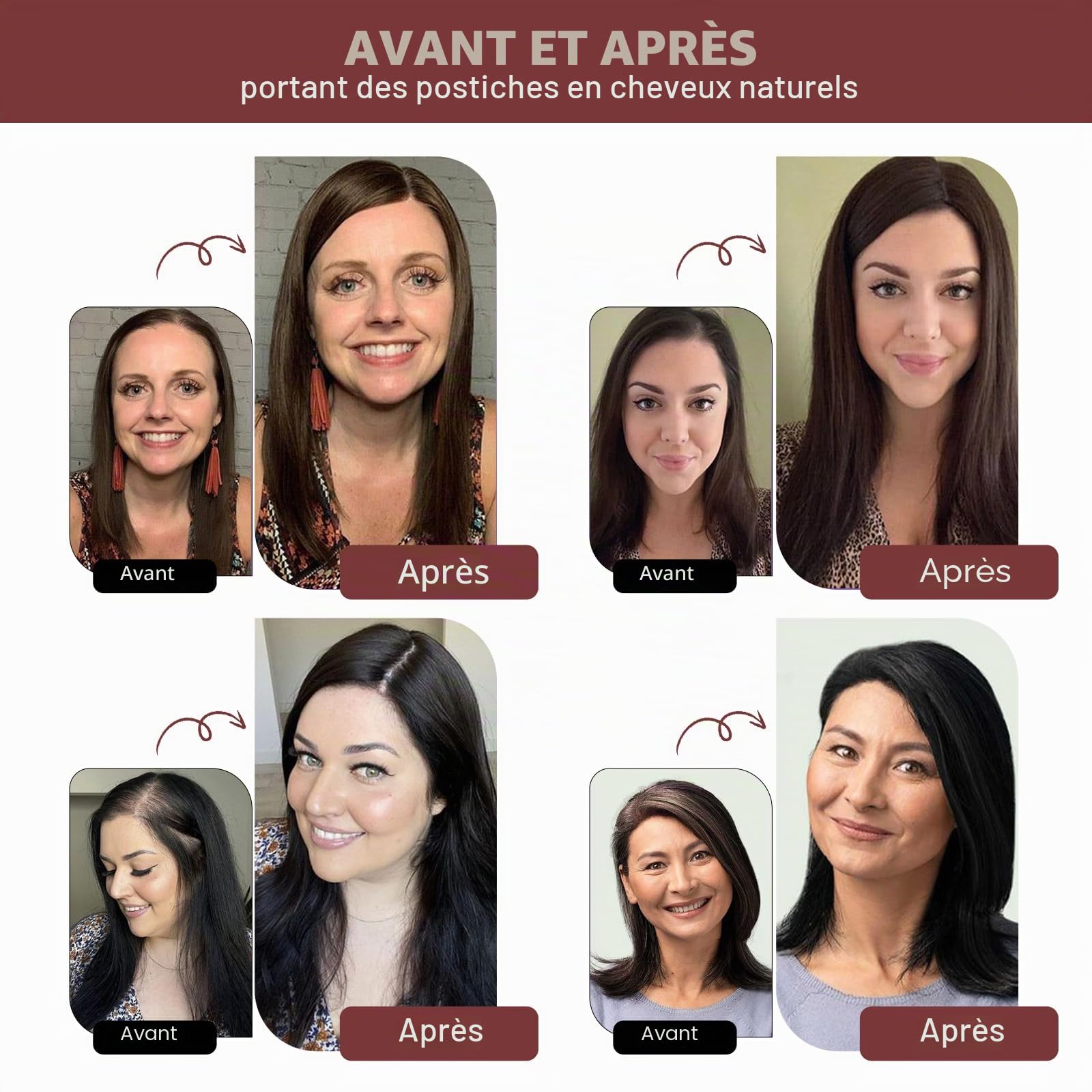 Postiche avec base suisse pour femme - Ajoute plus de volume et couvre la perte de cheveux - 30,5 cm - Gris mélangé