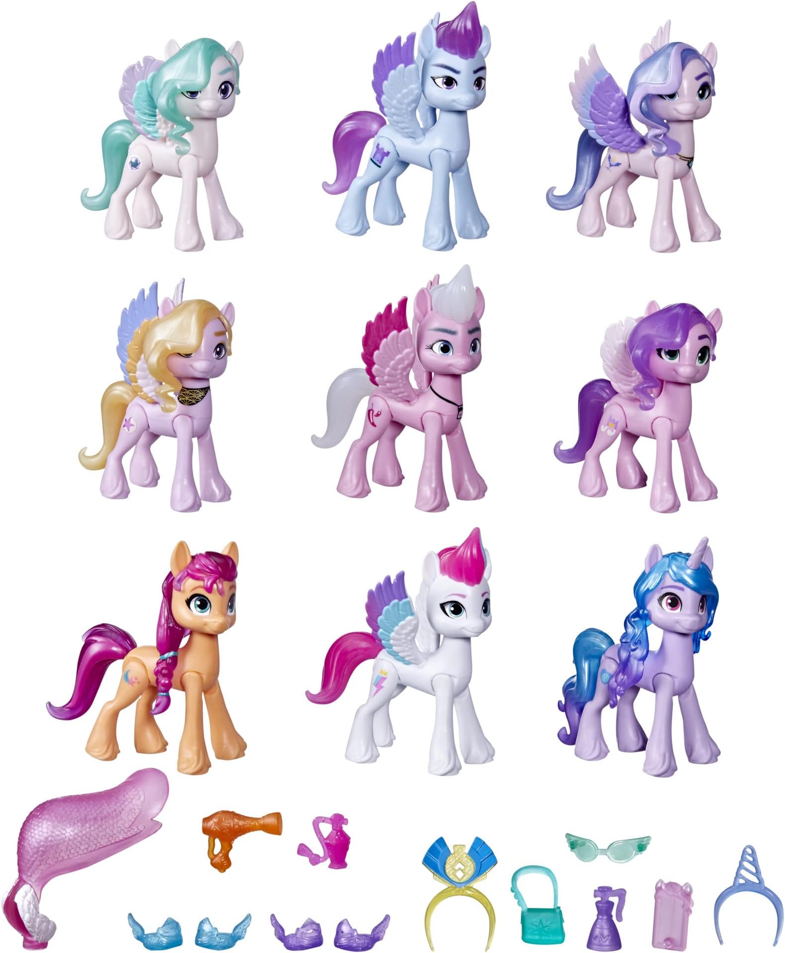 My Little Pony: A New Generation, Gala Royal Set for Children, 9 Ponies, 13 Accessories (Amazon Exclusive), Multi-Colour