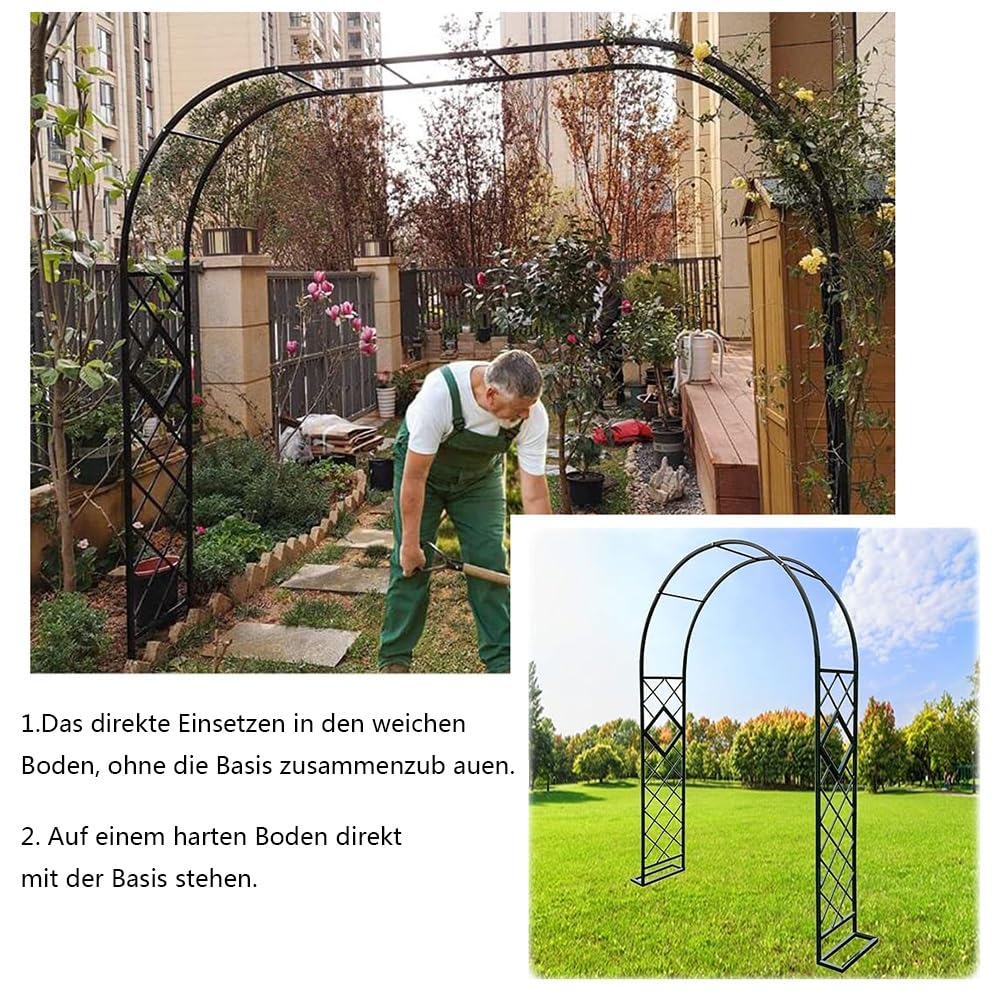 Arco da giardino galvanizzato resistente 180 280 cm di larghezza resistente alle intemperie graticcio autoportante per piante rampicanti colore verde perfetto per pergole da giardino e pergole
