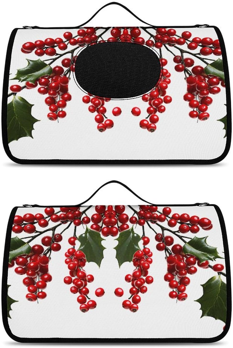 Pet Handbags, Holly Berry Branches Printed Pet Handbags,folding Pet Bags,new Pet Handbags,universal Pet Handbags, 45X26X23.5cm