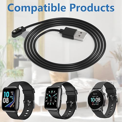 Miniatura 6 de Cargador de reloj inteligente magnético de 2 pines para Wyze Tozo Da Fit Cable de carga USB para Letsfit Willful YAMAY VeryFitPro SW023 ID205L SW021