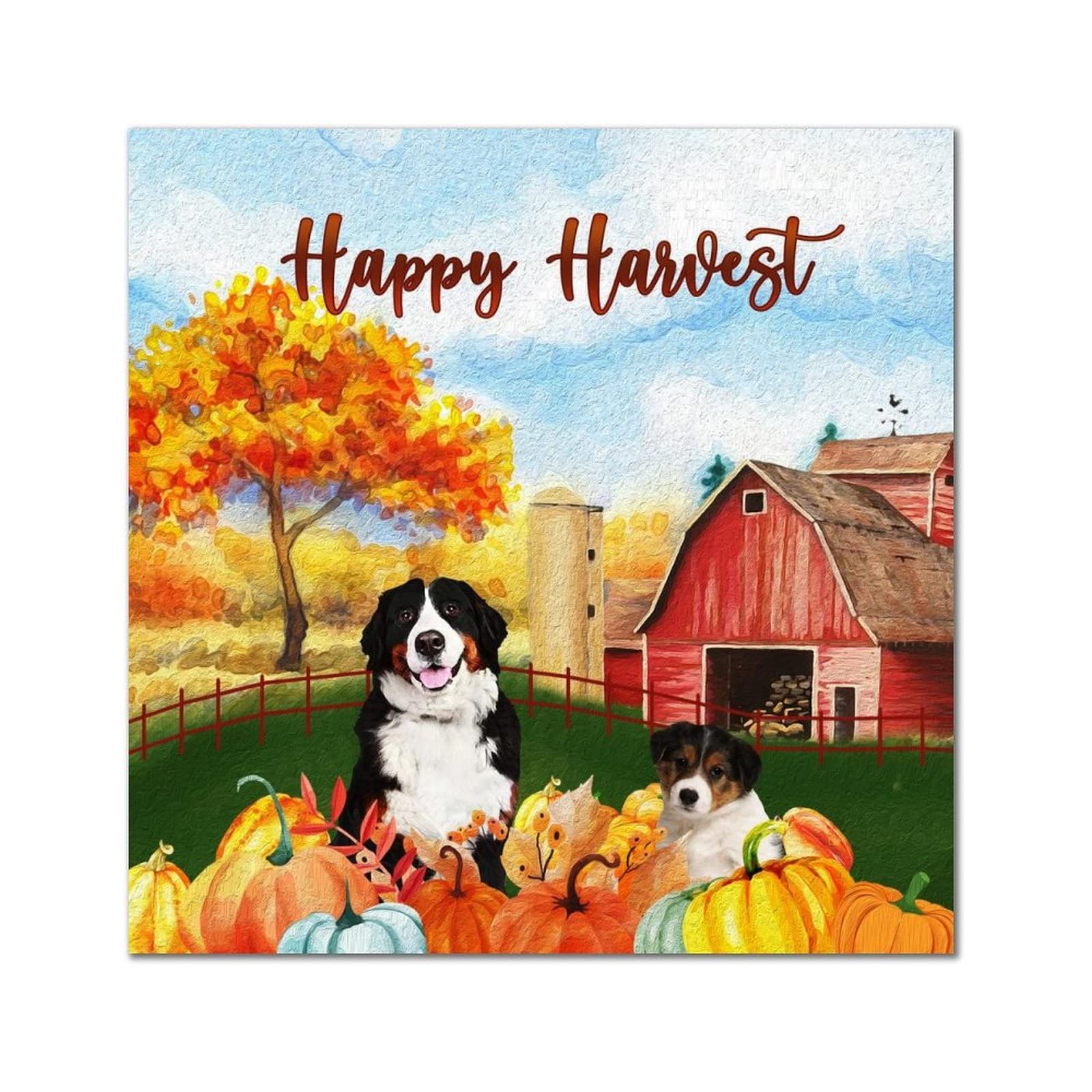 Cadeau pour maître de Husky plaque bois décoration automne vintage