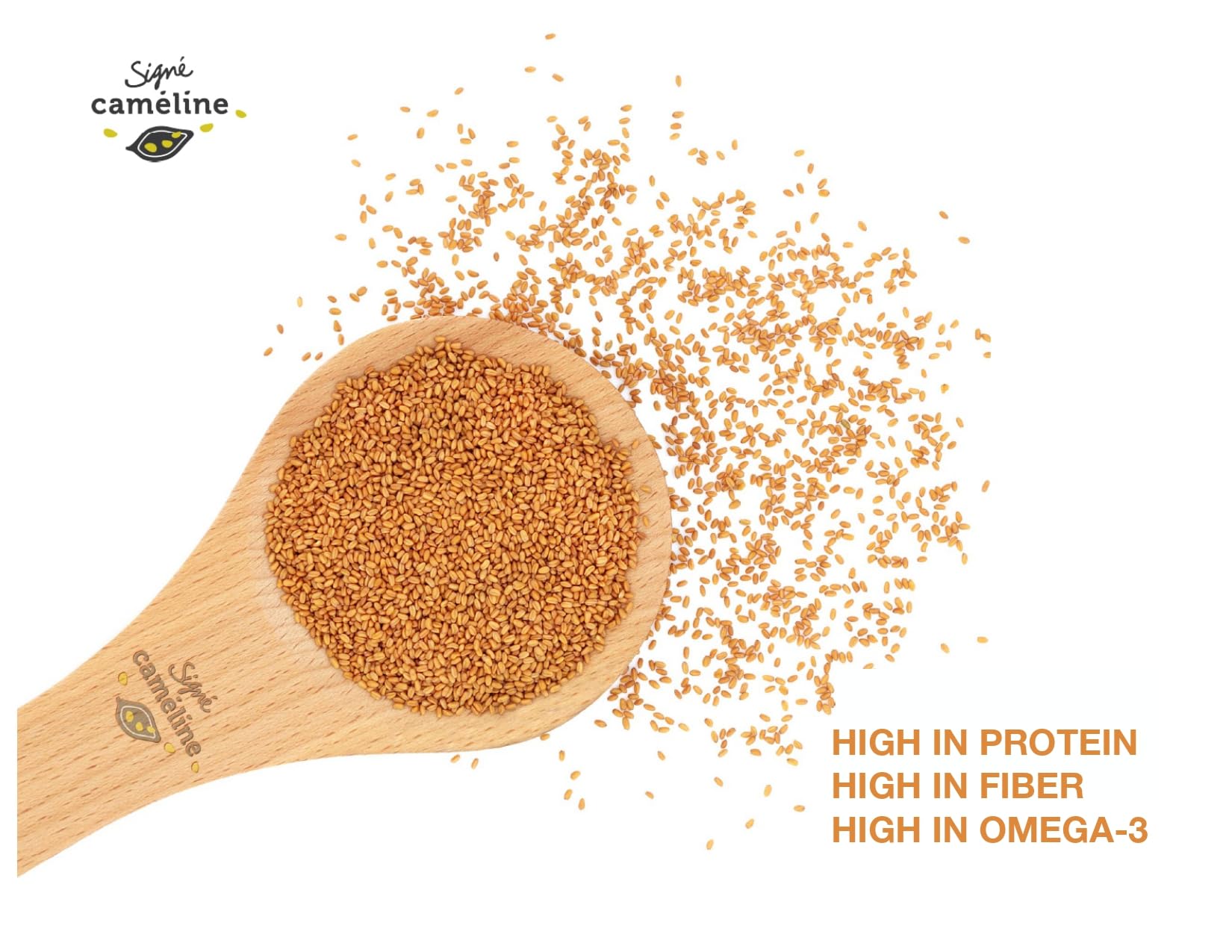 Signe Graines de caméline Graines de caméline rôties Remplacement des protéines végétales pour les graines de chia, sans OGM, aliments fonctionnels