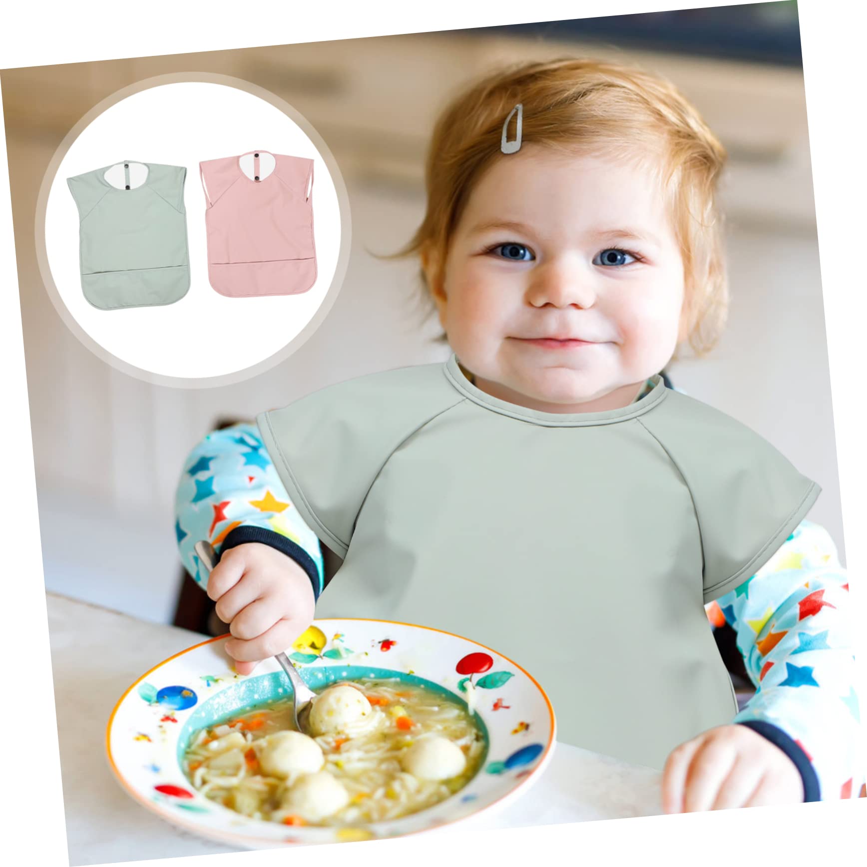 BESTonZON isst Lätzchen bibs babylätzen Sabberlätzchen Essens sabbert sabbern Malkittel Baby zum Essen - Pu