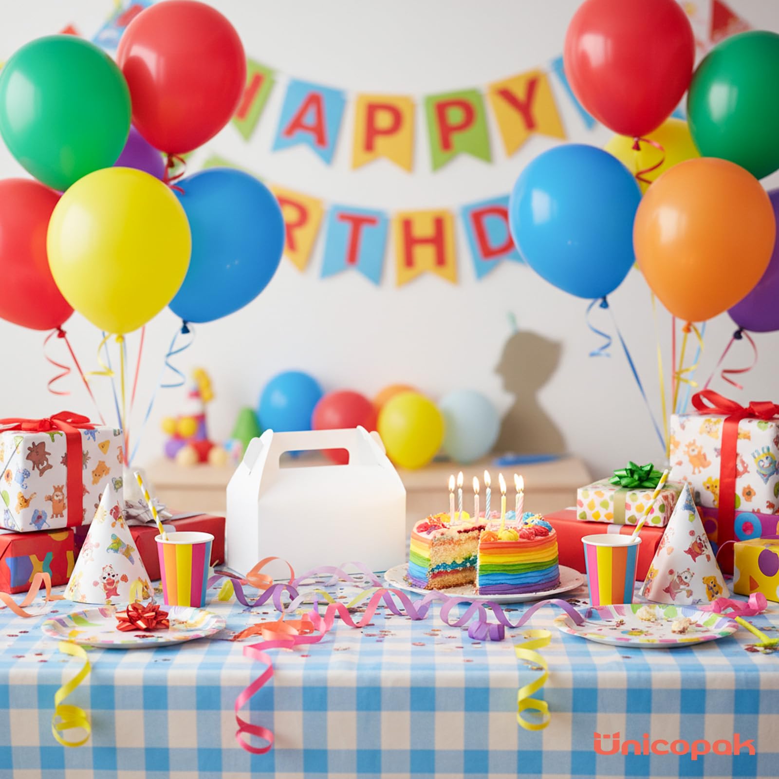 UnicoPak 30 Pack White Gable Treat Boxes Party Favor Boxes for Goodie Snacks Cookie Candy Toys Birthday Party Wedding Shower Holidays 6.5x3.5x4 Inches