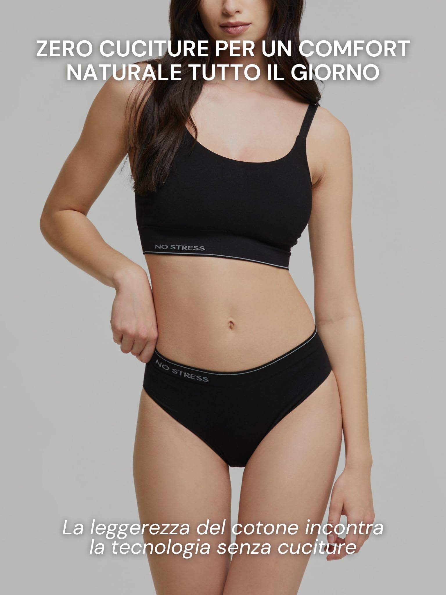 POMPEA 3 Pezzi Slip Donna in Cotone Elasticizzato Seamless, Mutande con Cinturino Elastico Logato