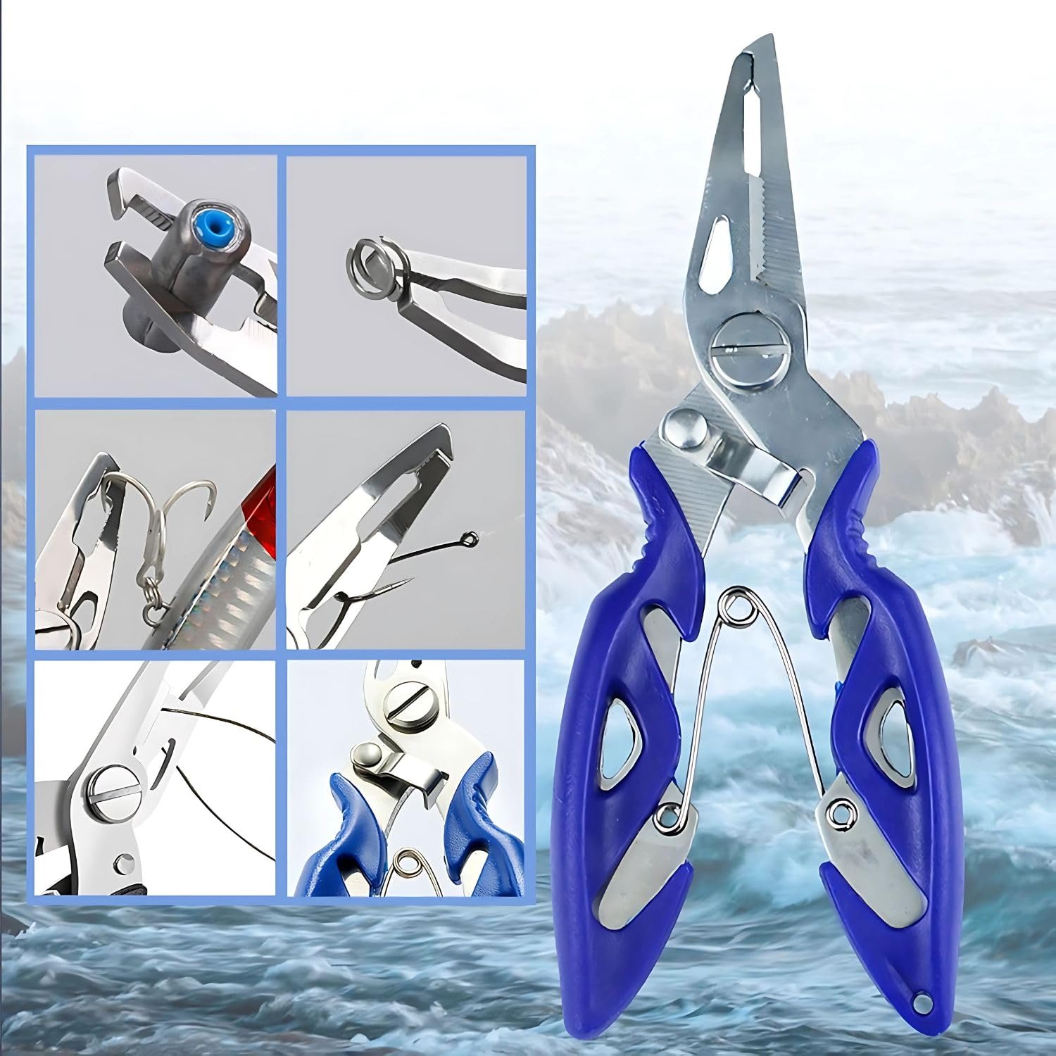 VAYINATO® Fishing Pliers, Multifunctional Tool for Hook Removal, Line Cutting, Split Ring | Lightweight & Ergonomic Grip | Rust Resistant | Easy to Use for Fishmen By Petzlifeworld 3