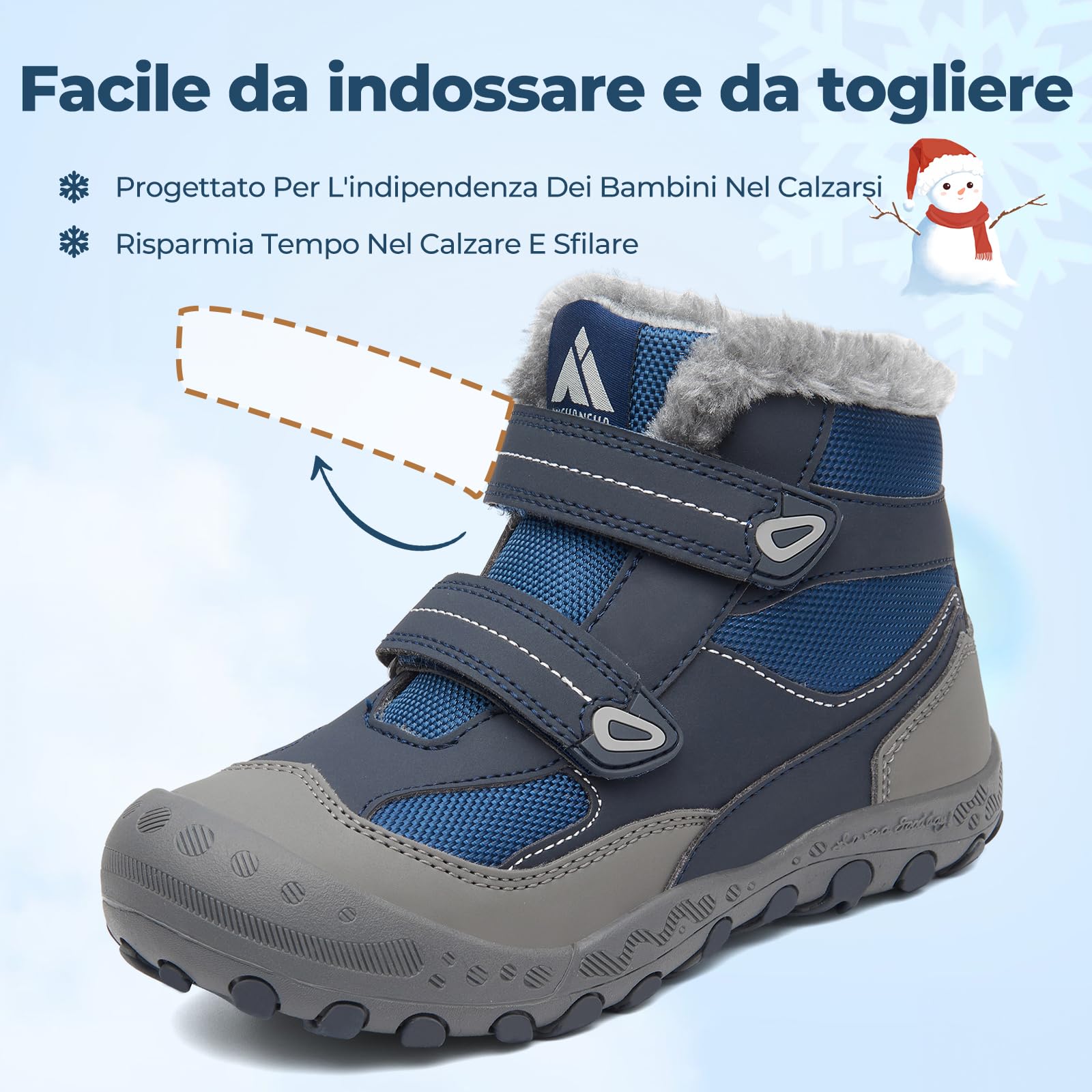 Mishansha Stivali da Neve Bambino Scarpe Invernali Comode con Imbottitura Calda