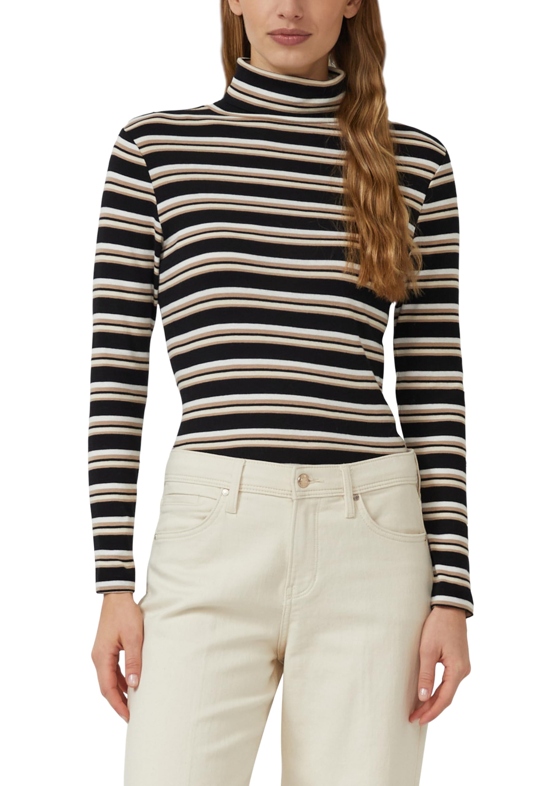 s.Oliver Longsleeve mit Rollkragen und Ringelmuster