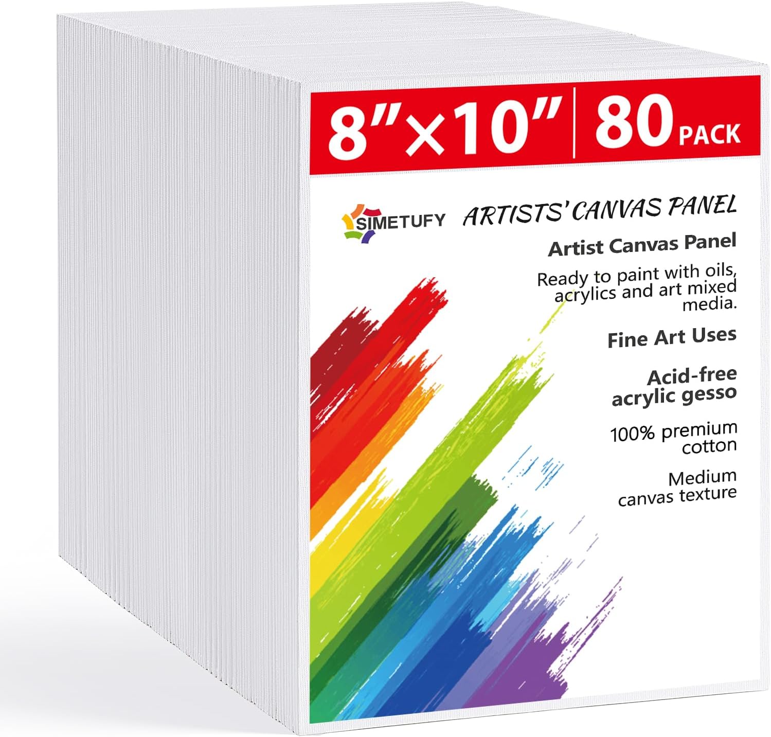 Simetufy 8x10 canvas boards (80 pack)