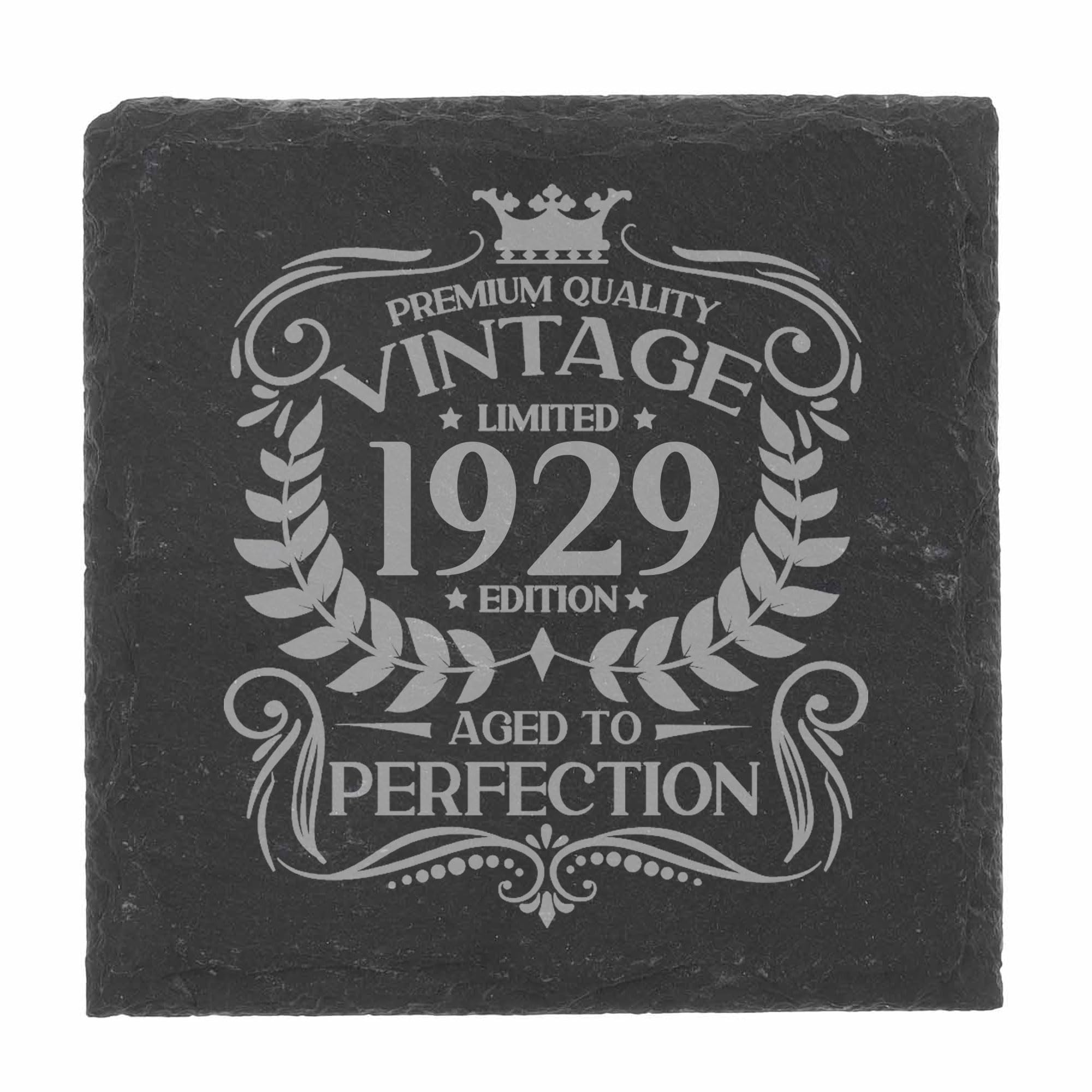 80th Birthday Gift for Men Vintage 1946 Aged to Perfection Engraved Slate Coaster Present for 80 Year Old Etched Natural Slate Placemat (Round Slate) — view 227