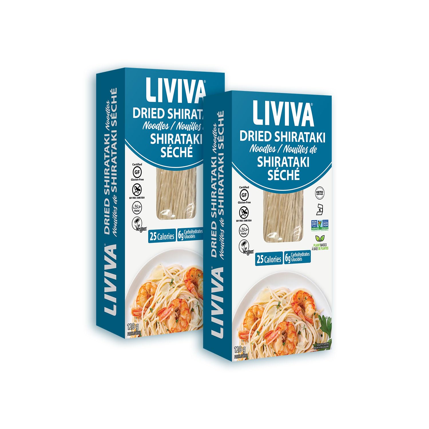 LIVIVA Dried Shirataki Low Carb Plant-Based Gluten Free Pasta – Konjac Noodles - Taste & Cook like Regular Spaghetti & Rice – Diabetic-Friendly, Low Calories, Vegan, Halal, Kosher, Non-GMO, Plant-Based (2 Pack, Noodle)
