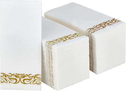 Paquete de 200 toallas desechables para invitados, toallas de mano suaves y desechables, servilletas de baño decorativas para fiestas, cenas, bodas,