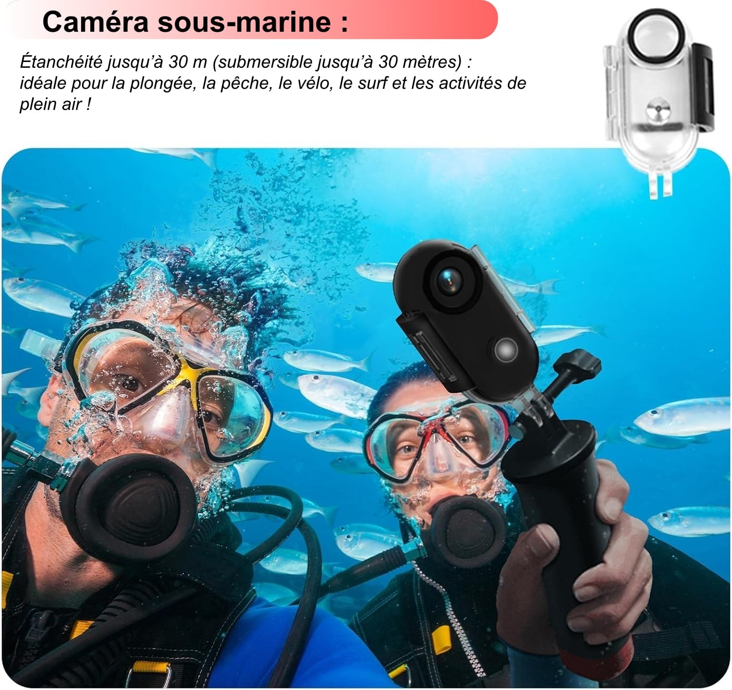 TKMARS Mini Caméra Sport Moto 1080P, Caméra Action WiFi avec Fixation Magnétique et Clip 360°, Étanche 30m, Grand Angle 120° POV, Idéale pour Casque, Vélo, Ski, Vlog(Noir)