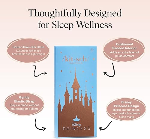Miniatura 4 de Disney x Kitsch - Antifaz de satén para dormir, más suave que la máscara de seda para dormir, antifaz de satén y para dormir, máscara de ojos y